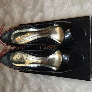 Elegant Black Peep-Toe Heels